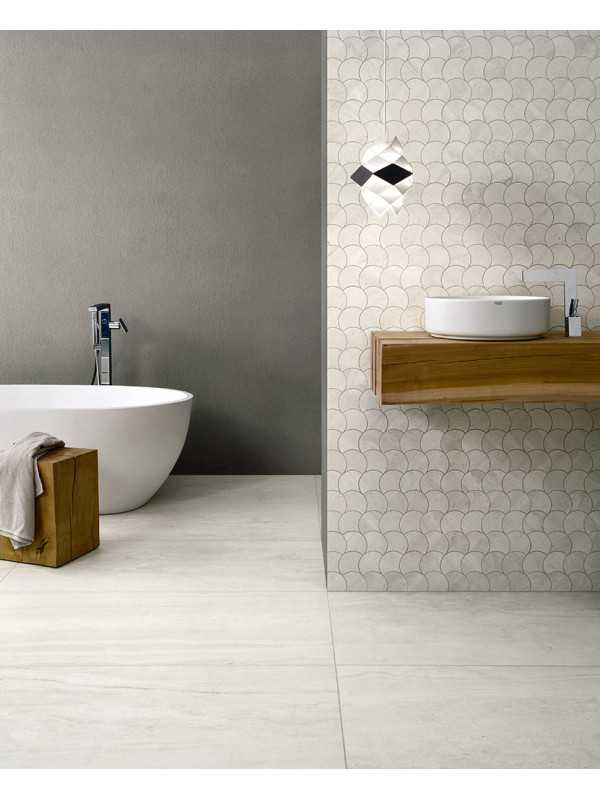 Gresie Travertin Rev White