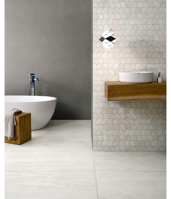 Gresie Travertin Rev White