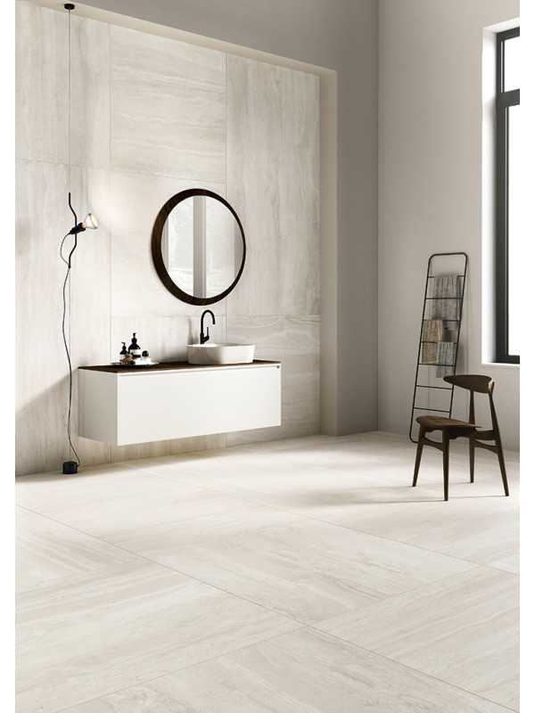 Gresie Travertin Rev White