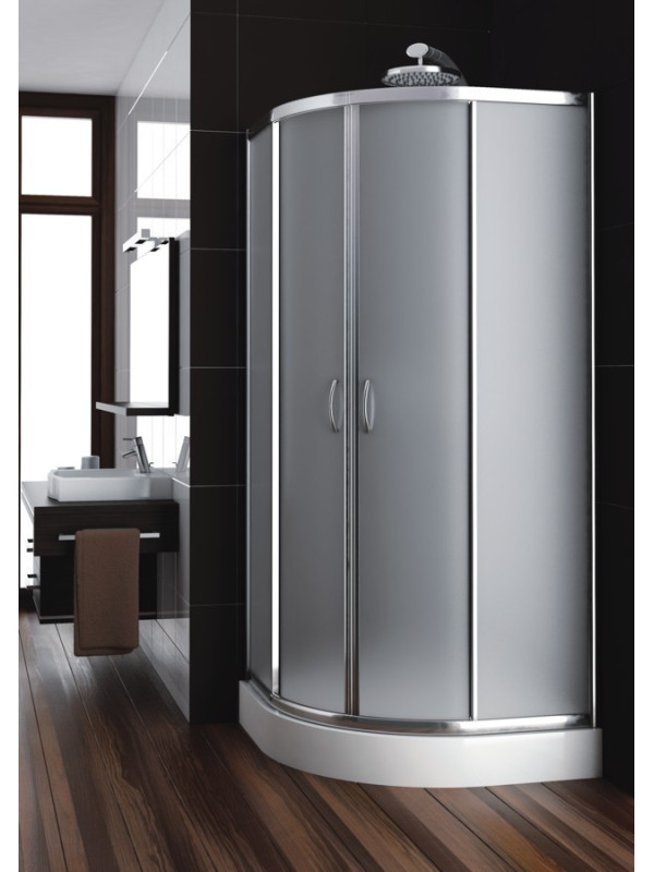 Cabina Dus Nigra 80x80 Semirotunda Satinata